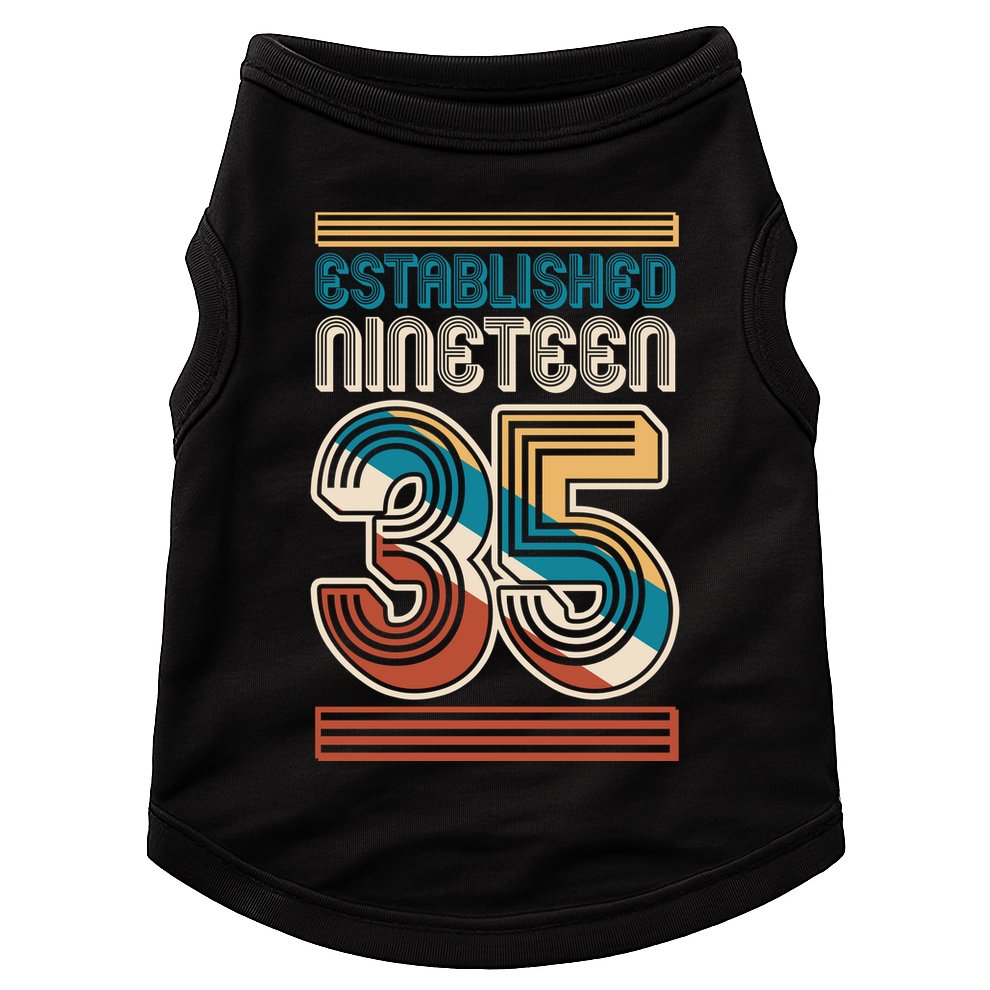 Retro Established Nineteen 35 1935 90th Birthday Doggie Tank