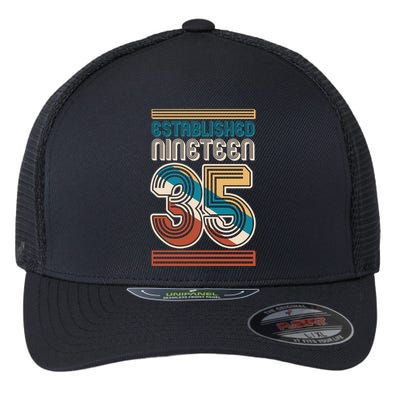 Retro Established Nineteen 35 1935 90th Birthday Flexfit Unipanel Trucker Cap
