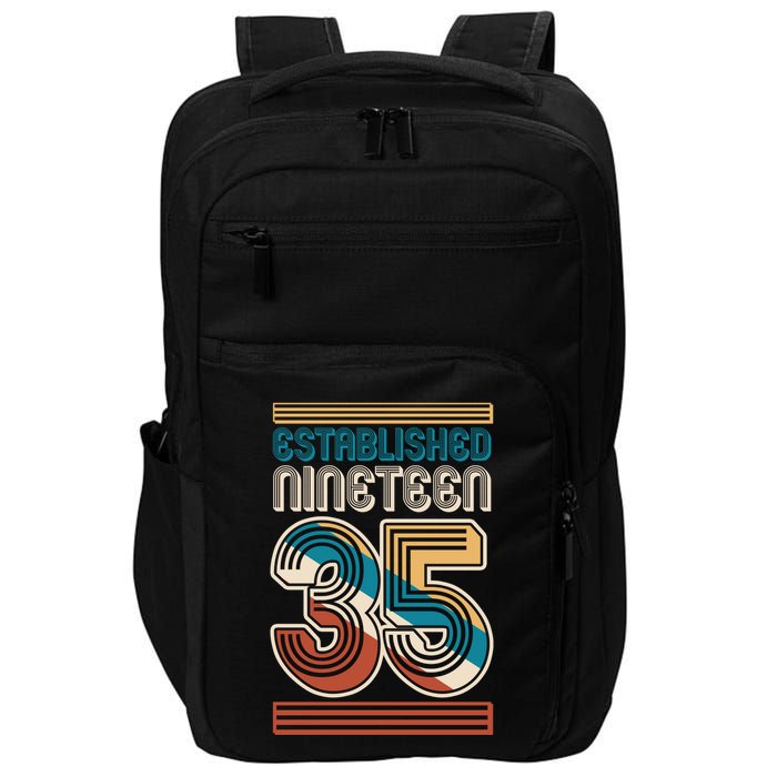 Retro Established Nineteen 35 1935 90th Birthday Impact Tech Backpack