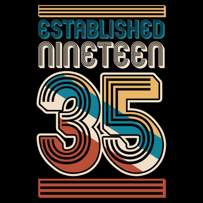 Retro Established Nineteen 35 1935 90th Birthday Backpack