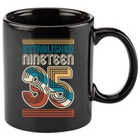 Retro Established Nineteen 35 1935 90th Birthday 11oz C Handle Ceramic Mug