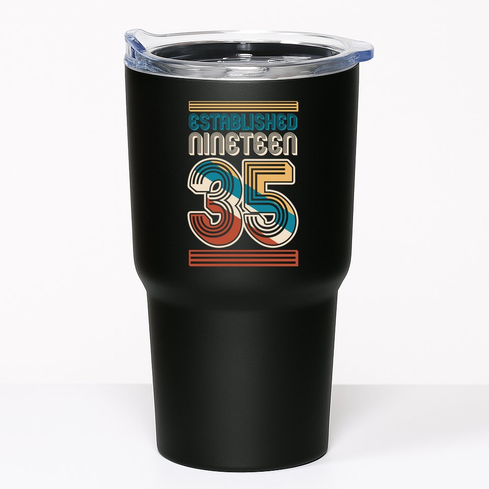 Retro Established Nineteen 35 1935 90th Birthday Tumbler