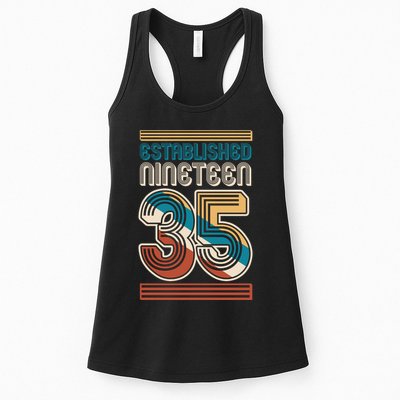 Retro Established Nineteen 35 1935 90th Birthday Womens Tank Top