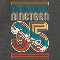 Retro Established Nineteen 35 1935 90th Birthday Vector Backpack
