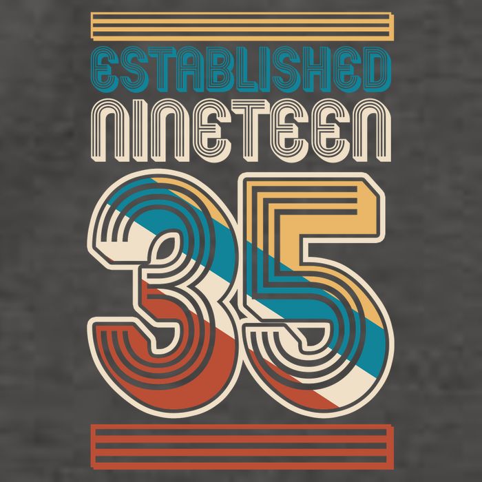 Retro Established Nineteen 35 1935 90th Birthday Vector Backpack