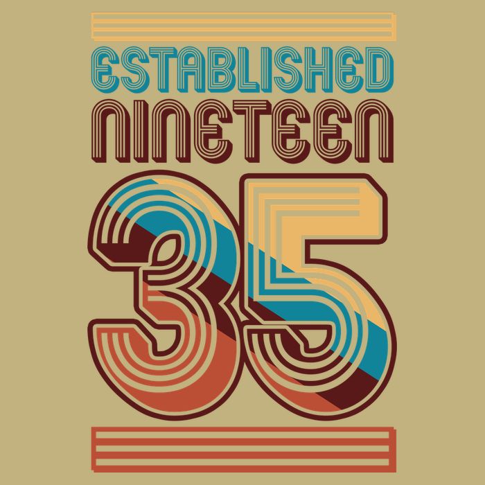 Retro Established Nineteen 35 1935 90th Birthday Cooling Performance Crew T-Shirt