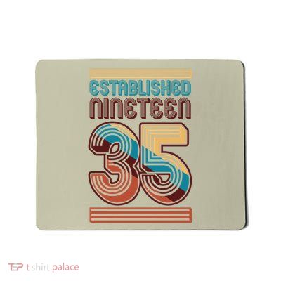 Retro Established Nineteen 35 1935 90th Birthday Mousepad