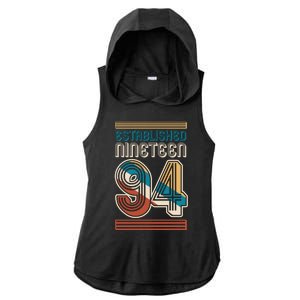 Retro Established Nineteen 94 1994 30th Birthday Ladies PosiCharge Tri-Blend Wicking Draft Hoodie Tank