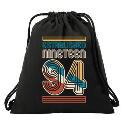 Retro Established Nineteen 94 1994 30th Birthday Drawstring Bag