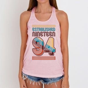 Retro Established Nineteen 94 1994 30th Birthday Women's Knotted Racerback Tank