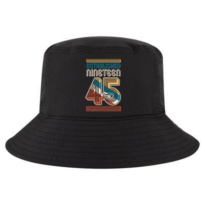 Retro Established Nineteen 45 1945 80th Birthday Cool Comfort Performance Bucket Hat