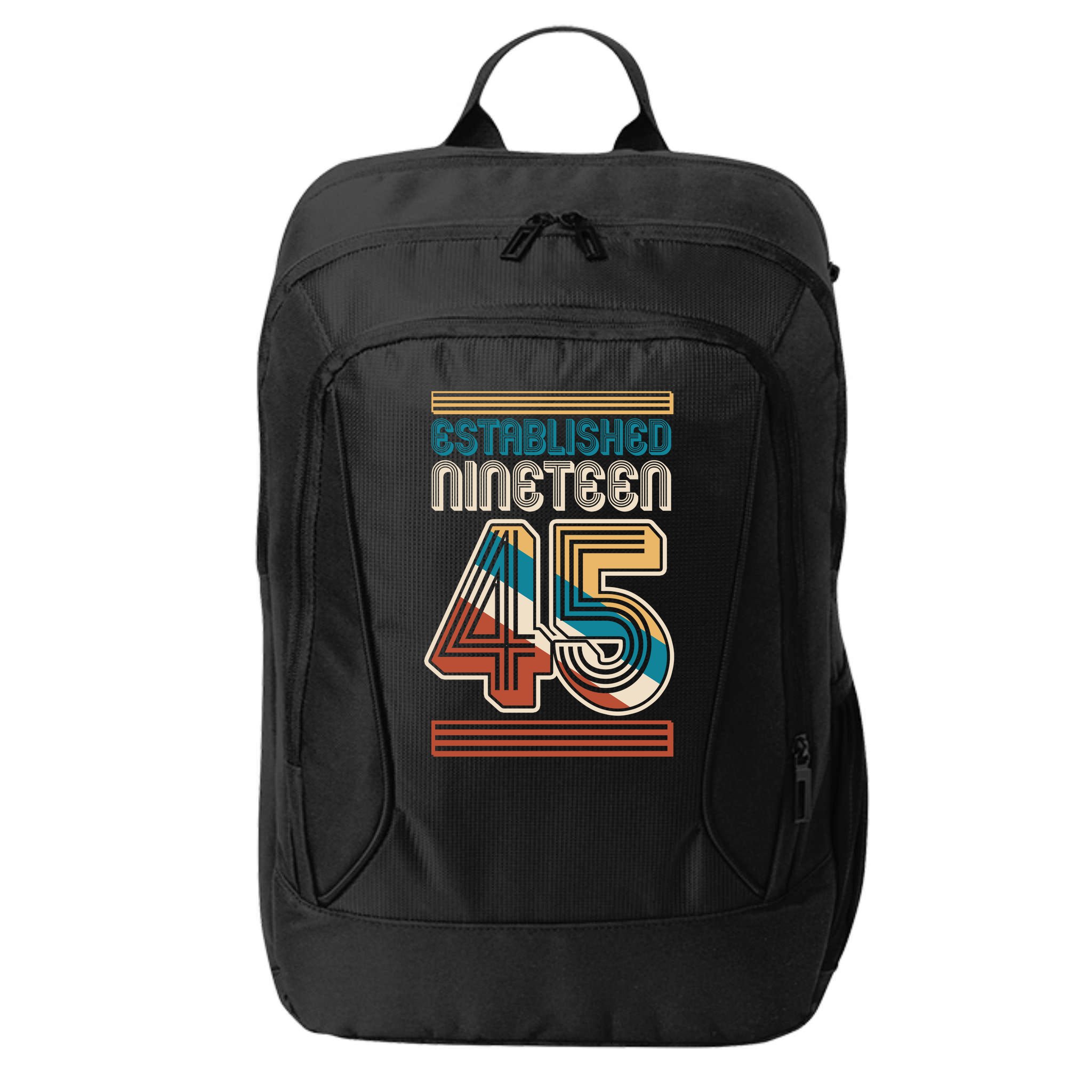 Retro Established Nineteen 45 1945 80th Birthday City Backpack