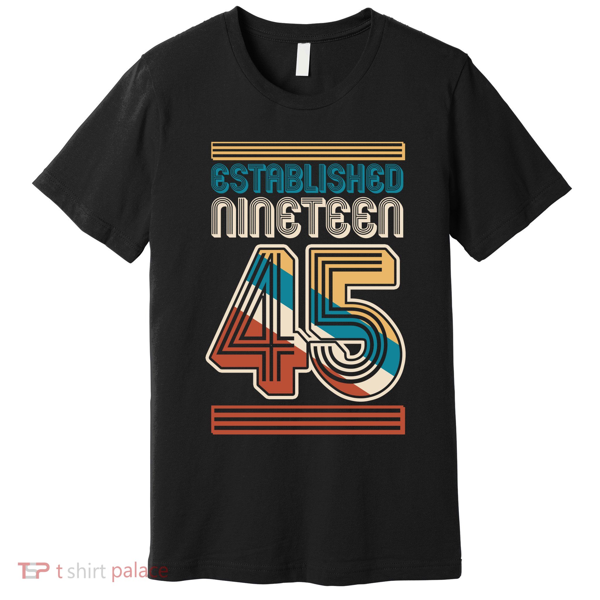 Retro Established Nineteen 45 1945 80th Birthday Premium T-Shirt