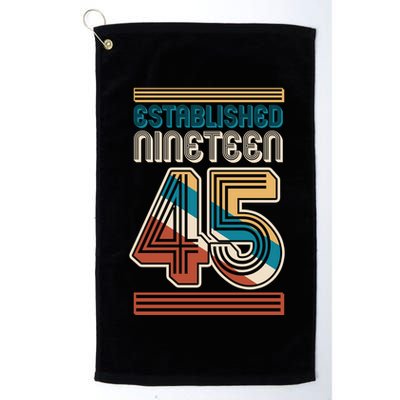 Retro Established Nineteen 45 1945 80th Birthday Golf Towel