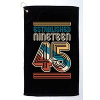 Retro Established Nineteen 45 1945 80th Birthday Golf Towel