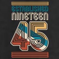 Retro Established Nineteen 45 1945 80th Birthday Golf Towel