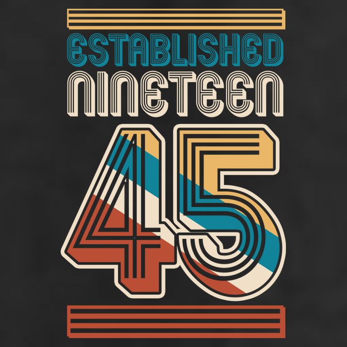 Retro Established Nineteen 45 1945 80th Birthday Golf Towel