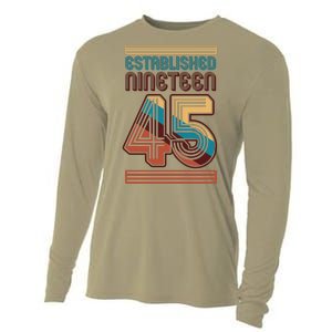 Retro Established Nineteen 45 1945 80th Birthday Cooling Performance Long Sleeve Crew