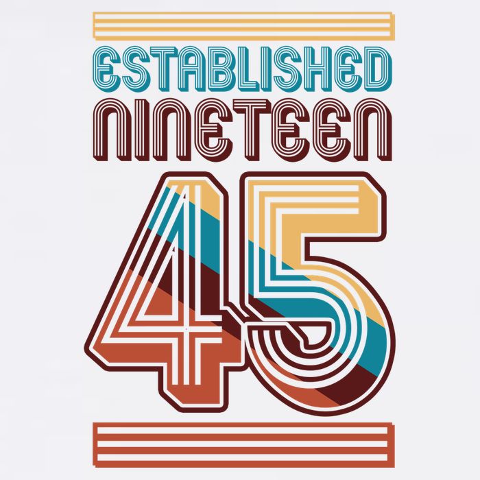 Retro Established Nineteen 45 1945 80th Birthday Garment-Dyed Sweatshirt