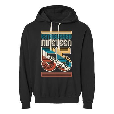 Retro Established Nineteen 55 1955 70th Birthday Garment-Dyed Fleece Hoodie