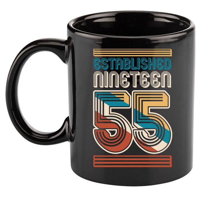 Retro Established Nineteen 55 1955 70th Birthday 11oz C Handle Ceramic Mug