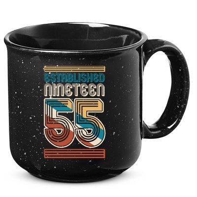 Retro Established Nineteen 55 1955 70th Birthday 15oz Campfire Ceramic Mug