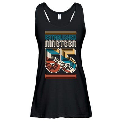 Retro Established Nineteen 55 1955 70th Birthday Ladies Essential Flowy Tank