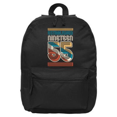 Retro Established Nineteen 55 1955 70th Birthday 16 in Basic Backpack