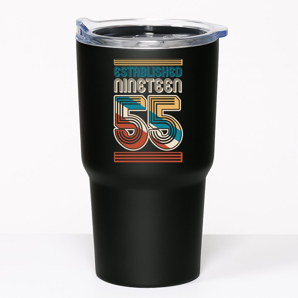 Retro Established Nineteen 55 1955 70th Birthday Tumbler