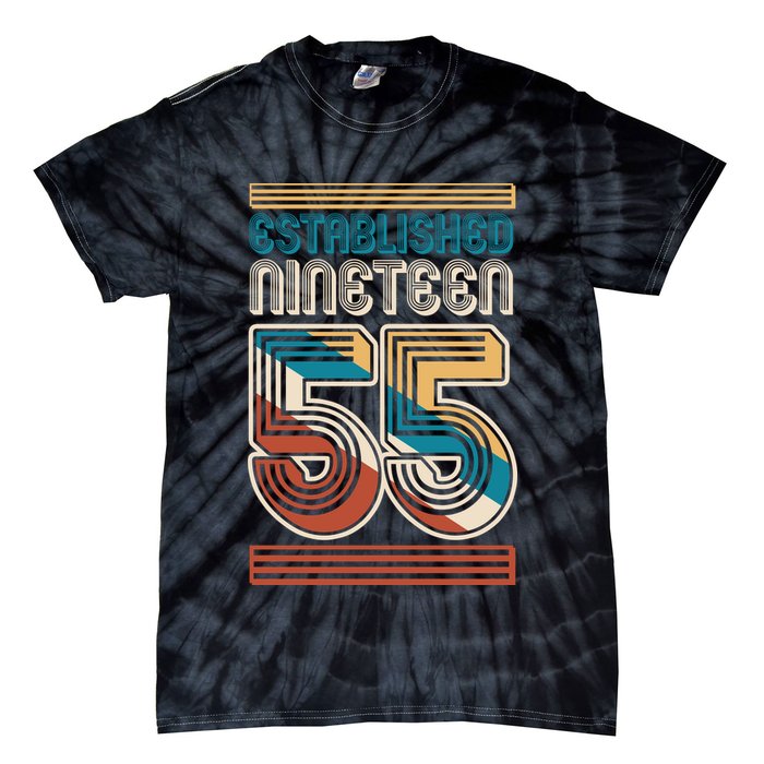 Retro Established Nineteen 55 1955 70th Birthday Tie-Dye T-Shirt