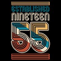 Retro Established Nineteen 55 1955 70th Birthday Tie-Dye T-Shirt