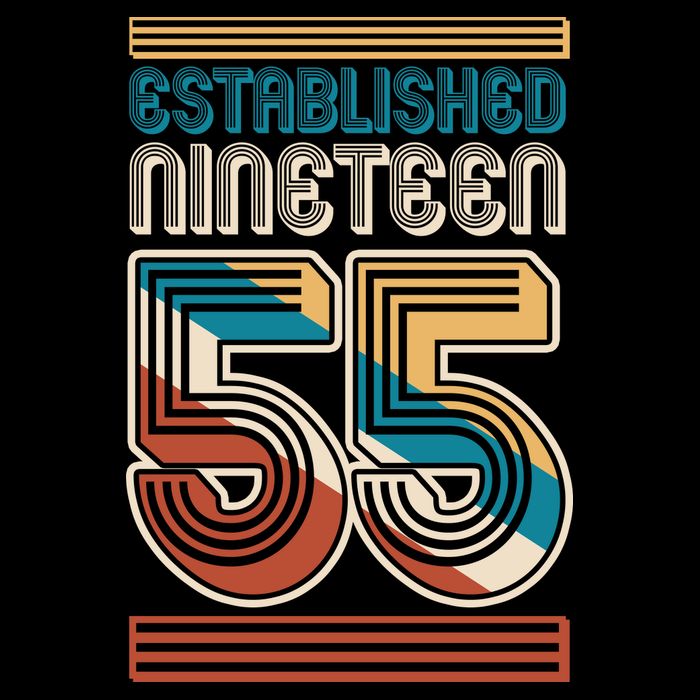 Retro Established Nineteen 55 1955 70th Birthday Tie-Dye T-Shirt