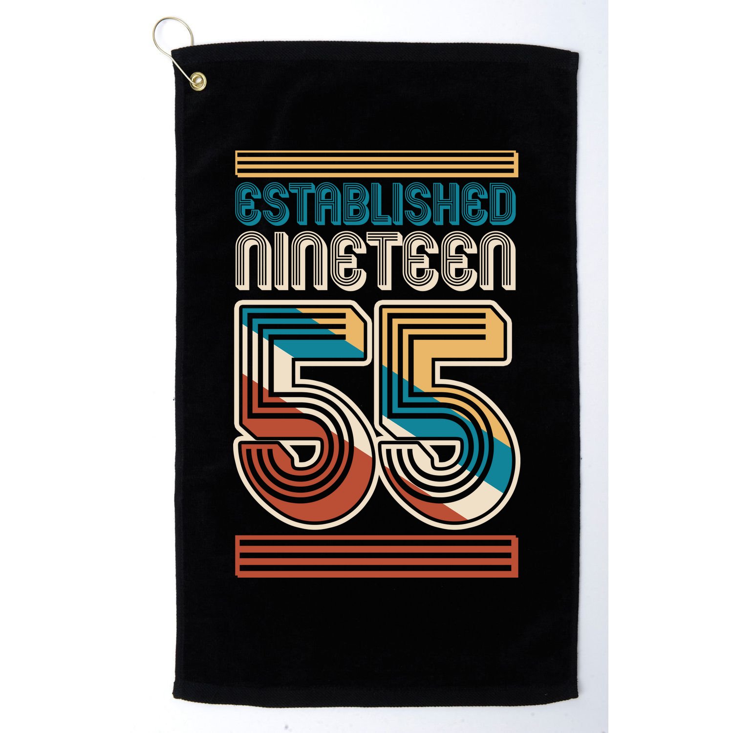 Retro Established Nineteen 55 1955 70th Birthday Golf Towel