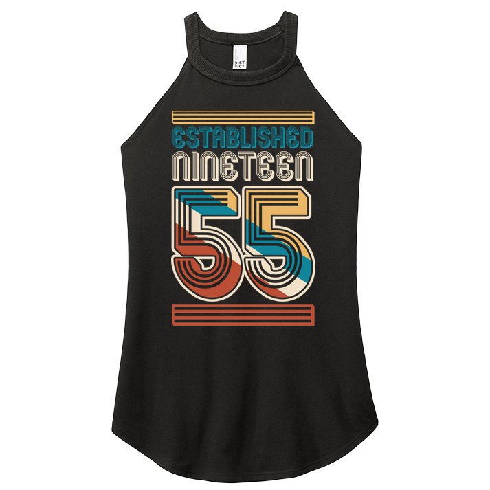 Retro Established Nineteen 55 1955 70th Birthday Women's Perfect Tri Rocker Tank