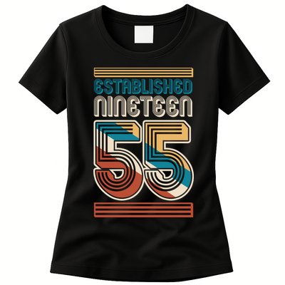 Retro Established Nineteen 55 1955 70th Birthday Womens T-Shirt