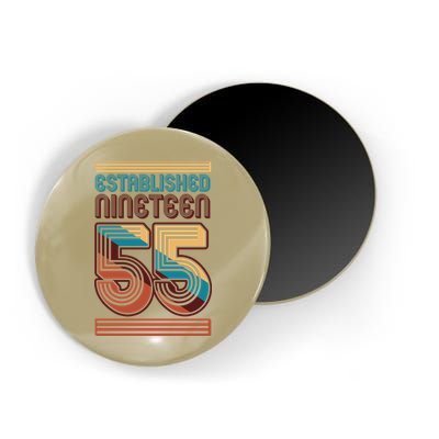 Retro Established Nineteen 55 1955 70th Birthday Magnet