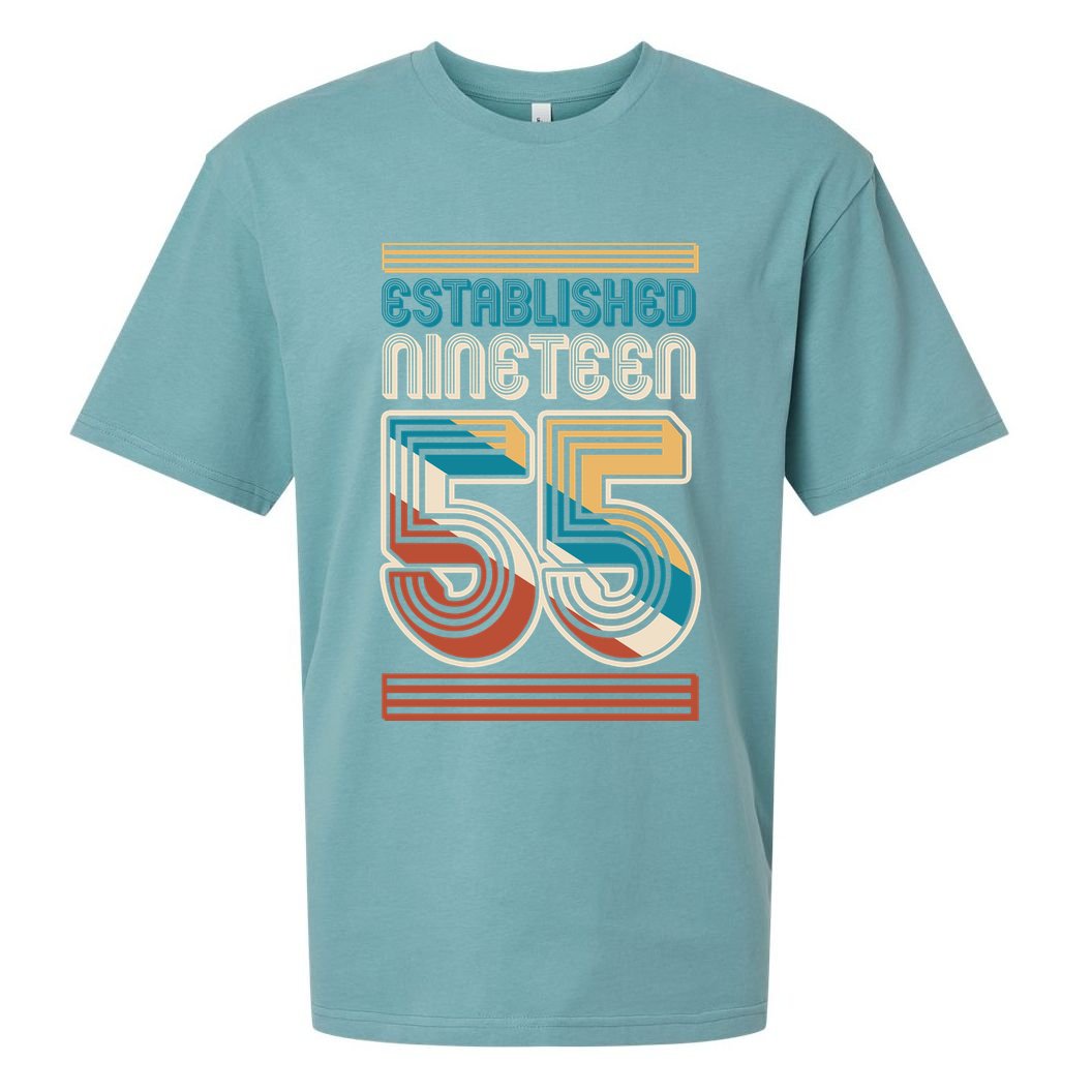 Retro Established Nineteen 55 1955 70th Birthday Sueded Cloud Jersey T-Shirt