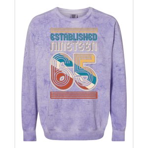 Retro Established Nineteen 65 1965 60th Birthday Colorblast Crewneck Sweatshirt