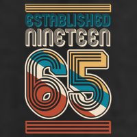 Retro Established Nineteen 65 1965 60th Birthday 7 Panel Mesh Trucker Snapback Hat