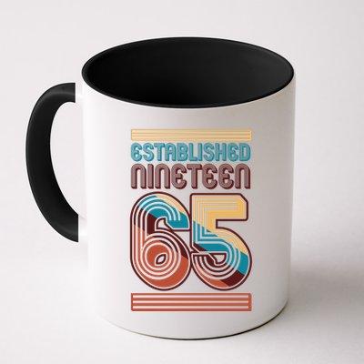 Retro Established Nineteen 65 1965 60th Birthday Mug