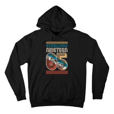 Retro Established Nineteen 65 1965 60th Birthday Tall Hoodie
