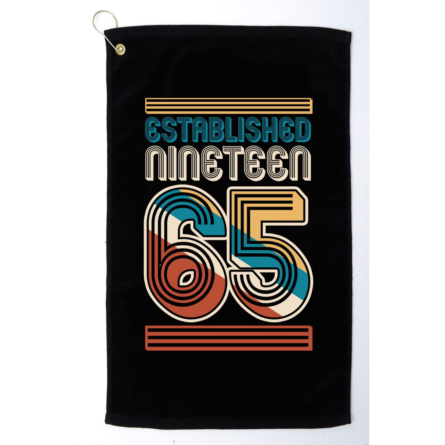 Retro Established Nineteen 65 1965 60th Birthday Golf Towel