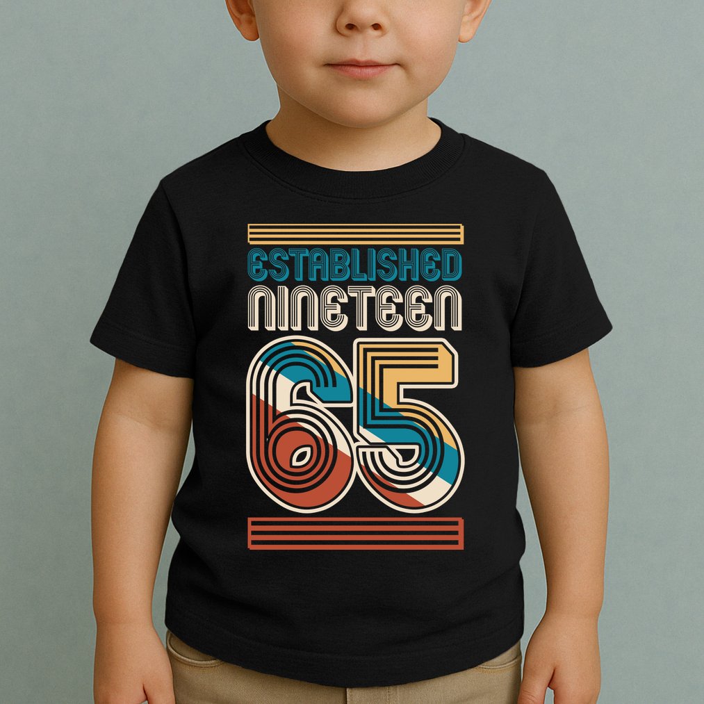 Retro Established Nineteen 65 1965 60th Birthday Toddler T-Shirt