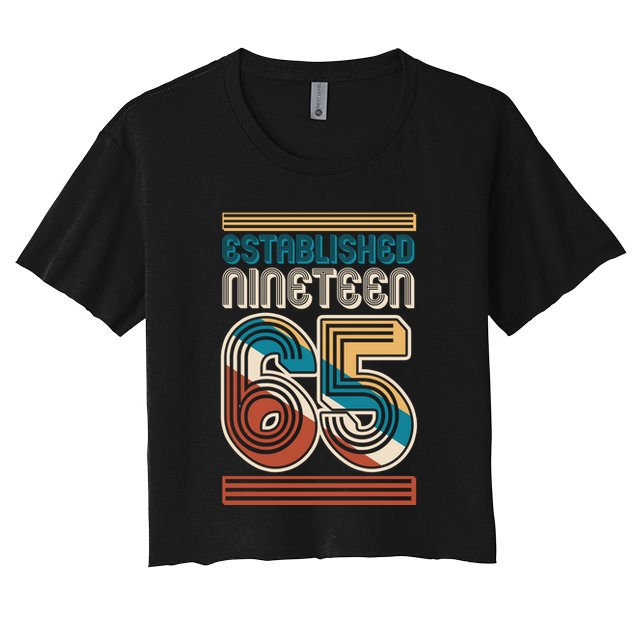 Retro Established Nineteen 65 1965 60th Birthday Crop Top