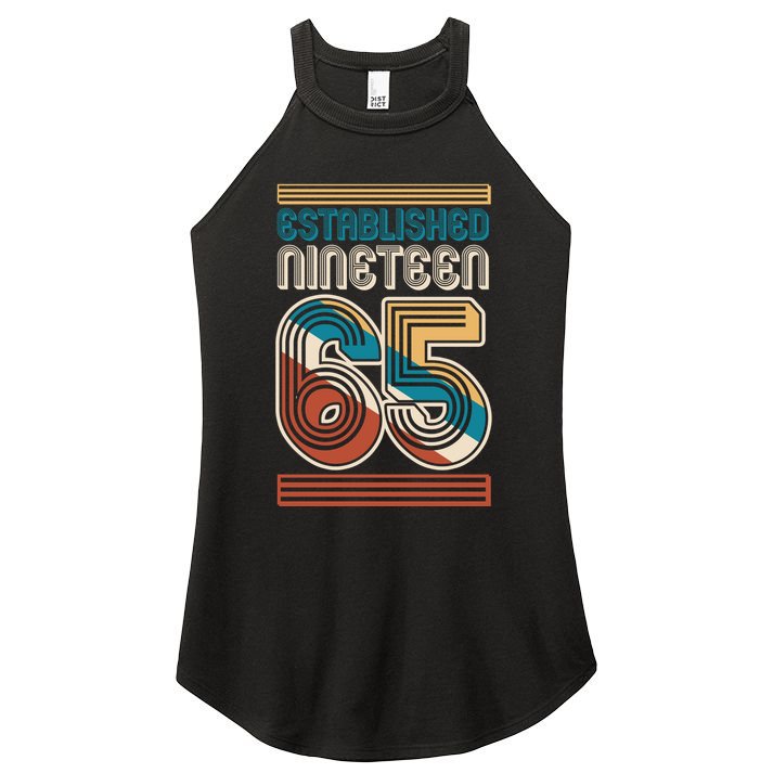 Retro Established Nineteen 65 1965 60th Birthday Women's Perfect Tri Rocker Tank