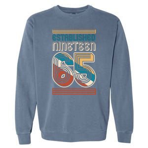 Retro Established Nineteen 65 1965 60th Birthday Garment-Dyed Sweatshirt