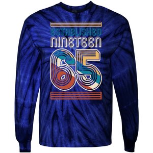 Retro Established Nineteen 65 1965 60th Birthday Tie-Dye Long Sleeve Shirt