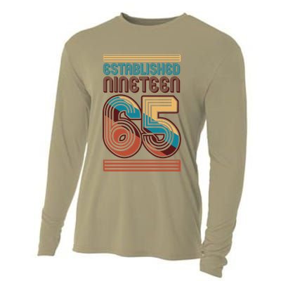 Retro Established Nineteen 65 1965 60th Birthday Cooling Performance Long Sleeve Crew