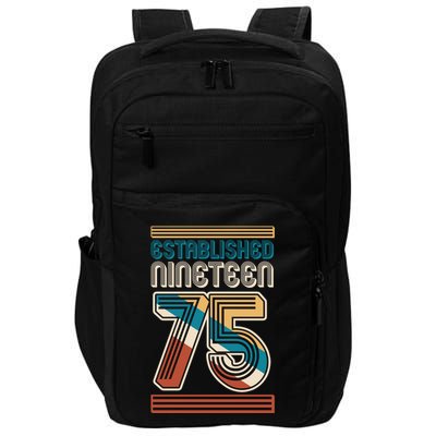 Retro Established Nineteen 75 1975 50th Birthday Impact Tech Backpack