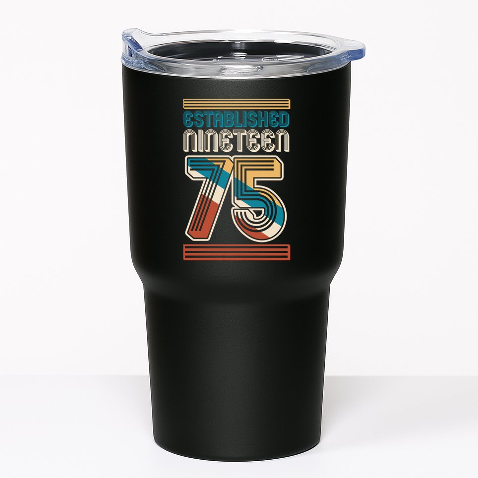 Retro Established Nineteen 75 1975 50th Birthday Tumbler